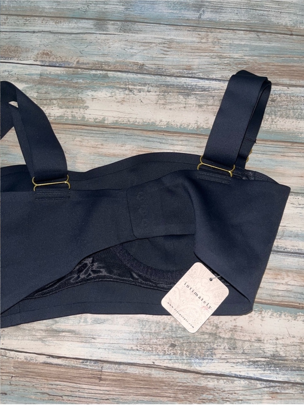 Free People Intimately Black Sweetheart Longline Bra Bralette NWT S - Picture 4 of 6